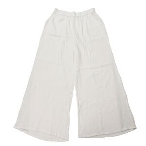 Aerie Gauze Pants Womens XL White Relaxed Fit Cotton Wide Leg Beach Lounge Pant
